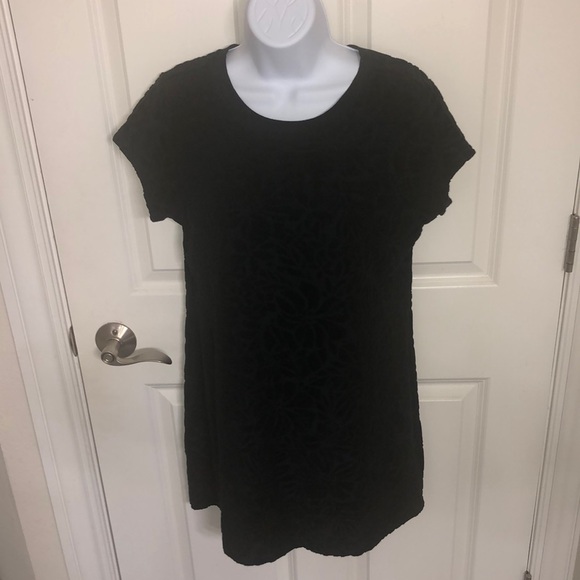 Lands End Cover Up Terry Dress Black SZ Small - Picture 4 of 8